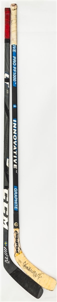 Niklas Kronwalls 2014 Sochi Olympics Team Sweden and Sergei Gonchars Late-1990s Team Russia Game-Used Sticks