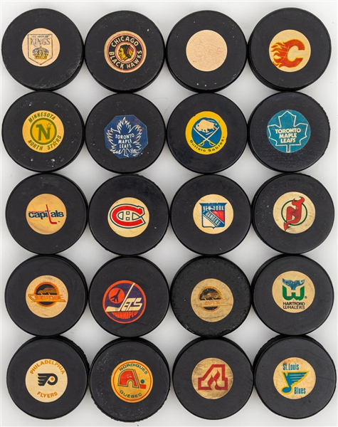Converse, Viceroy and InGlasCo Official Game Puck and Other Various Puck Collection of 38
