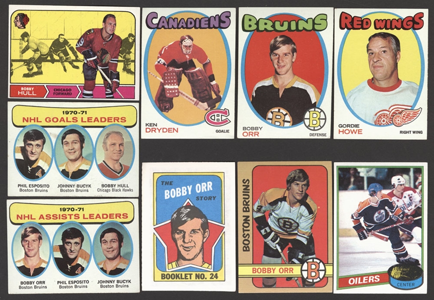 1971-72 to 1981-82 Topps Hockey Cards (460+) Including 1968-69 #16 Hull, 1971-72 #45 Dryden Rookie, 1971-72 #100 Orr, 1980-81 #250 Gretzky and 1981-82 #16 Gretzky