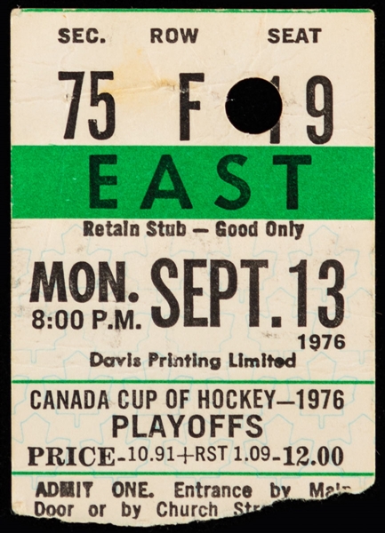 September 13th 1976 Canada Cup Final Game #1 Ticket Stub (Bobby Orr 2 Goals and 1 Assist) Plus Orr Sports Illustrated (5)