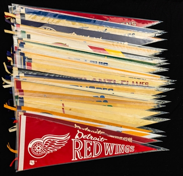 Vintage NHL Hockey Pennant Collection of 40