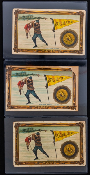 1902 Turkish Trophies Hockey Girl Card, 1910-11 Murad Rochester Hockey Premium Cards (3), 1919 Hockey-Themed Calendar and Assorted Postcards/Trade Cards (13)