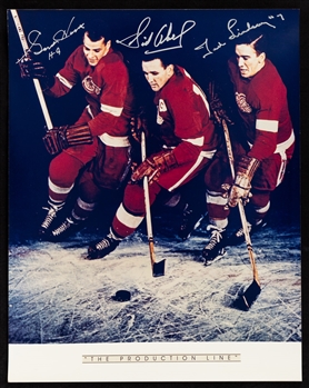 Deceased HOFers Gordie Howe, Sid Abel and Ted Lindsay Triple-Signed Detroit Red Wings Production Line Photos/Publication (5) Plus Howe, Lindsay & Others Multi-Signed Photos/Pictures (3)