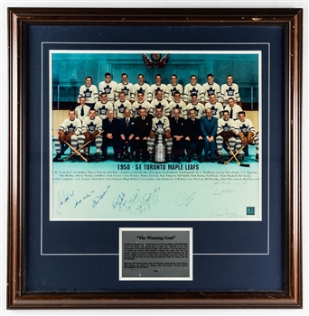 Toronto Maple Leafs 1950-51 Stanley Cup Champions Multi-Signed Framed Limited-Edition Team Picture #17/51 with COA