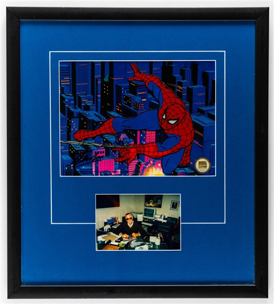 Stan Lee Signed 1998 Marvel Studios Spider-Man Framed Sericel