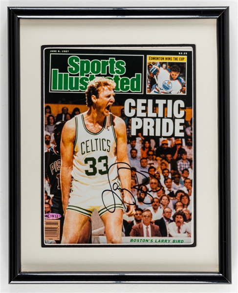 Larry Bird Signed 1987 Signed Sports Illustrated "Celtic Pride" Framed Cover Print with UDA COA
