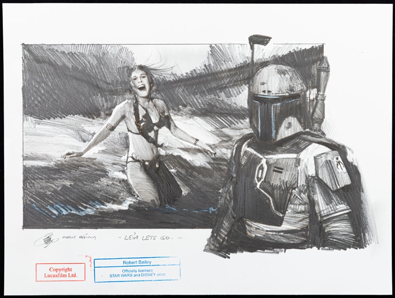 "Leia Lets Go" Star Wars Original Licensed Art Illustration by Star Wars and Disney Artist Robert Bailey