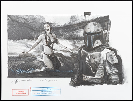 "Leia Lets Go" Star Wars Original Licensed Art Illustration by Star Wars and Disney Artist Robert Bailey