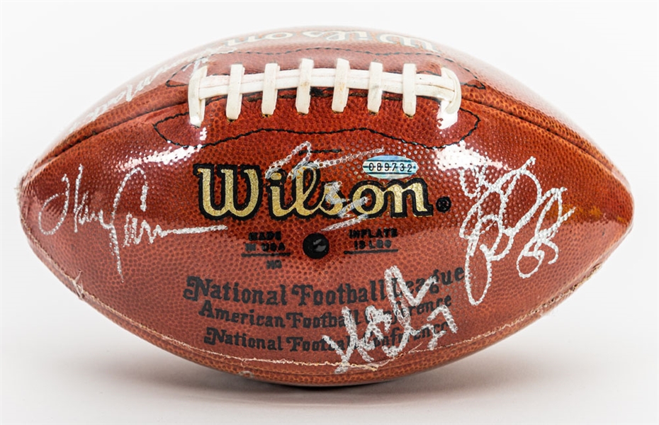 New York Giants 1986 Super Bowl Champions Team-Signed Football with Steiner COA