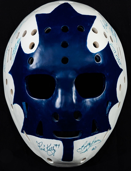 Doug Favell Toronto Maple Leafs Replica Mask Signed by 8 Former Players with LOA