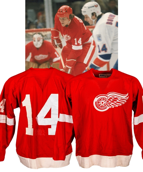Detroit Red Wings 1979-80 Game-Worn Jersey Attributed to Dennis Sobchuk/Alex Pirus
