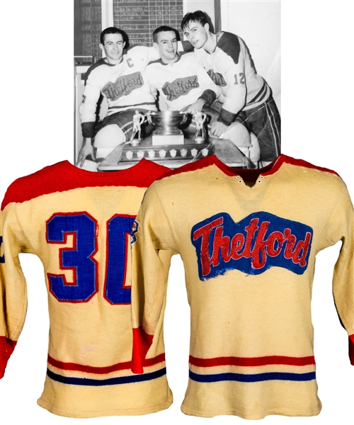 Thetford Mines Canadiens Late-1960s Game-Worn Jersey Attributed to Jacques Mongrain (Montreal Canadiens Farm Team) - Team Repairs!