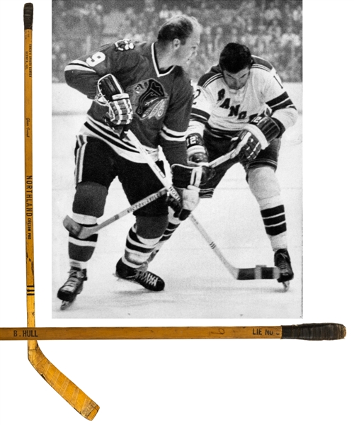 Bobby Hulls 1965-66 Chicago Black Hawks Signed Northland Custom Pro Game-Used Stick with Great Provenance and LOA - Art Ross and Hart Memorial Trophies Season!