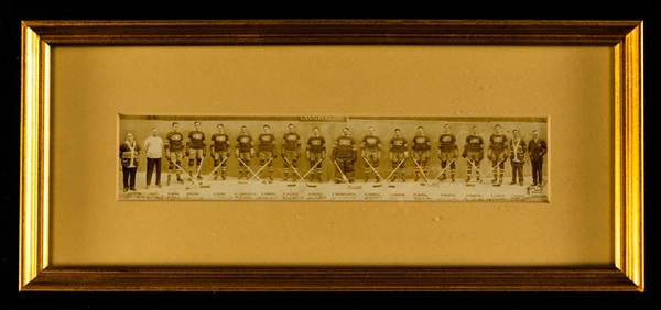 Montreal Canadiens 1930-31 Stanley Cup Champions Framed Panoramic Rice Studio Team Photo (6" x 13")