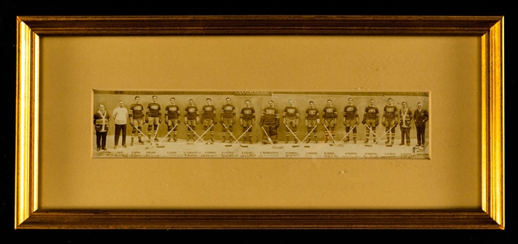 Montreal Canadiens 1930-31 Stanley Cup Champions Framed Panoramic Rice Studio Team Photo (6" x 13")