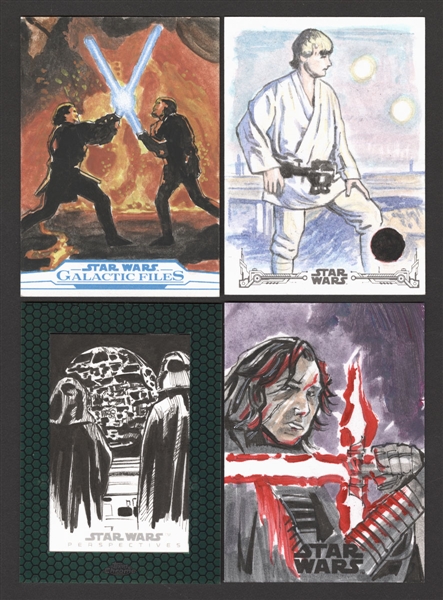 Topps Star Wars Galaxy, Galactic Files, Masterwork, Perspectives and Others Sketch Cards Collection (20)
