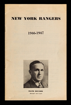 Scarce 1946-47 New York Rangers Media Guide - Predates the Known "Inside the Blue Shirt" Media Guides (The Barry Meisel Collection)