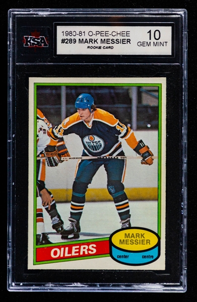1980-81 O-Pee-Chee Hockey Card #289 HOFer Mark Messier Rookie - Graded KSA 10 GEM MINT 