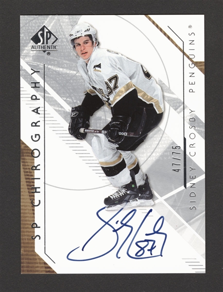 2006-07 Upper Deck SP Authentic Chirography Signed Hockey Card #SC Sidney Crosby (47/75)