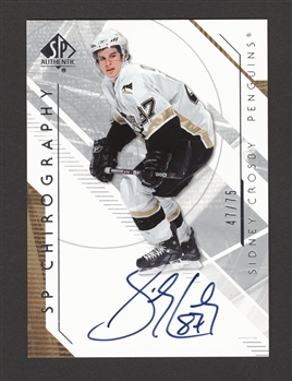2006-07 Upper Deck SP Authentic Chirography Signed Hockey Card #SC Sidney Crosby (47/75)