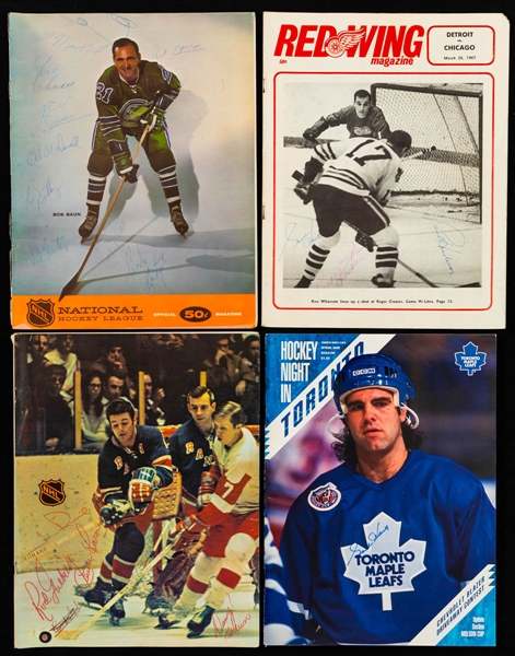 Vintage 1960s Multi-Signed/Team-Signed NHL Hockey Programs (8)