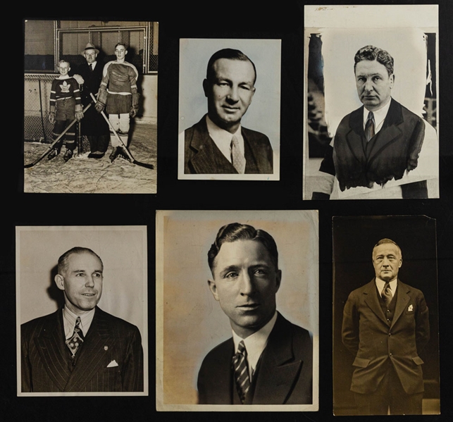 Hockey HOF Builder and NHL Presidents Vintage Photo Collection of 17 with Calder, Dutton, Campbell, Ross, Smythe and Frank Patrick 