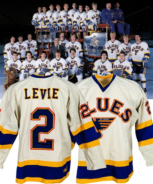 Craig Levies 1984-85 St. Louis Blues Game-Worn Jersey - Team Repairs! - One-Year Style! (The Barry Meisel Collection)