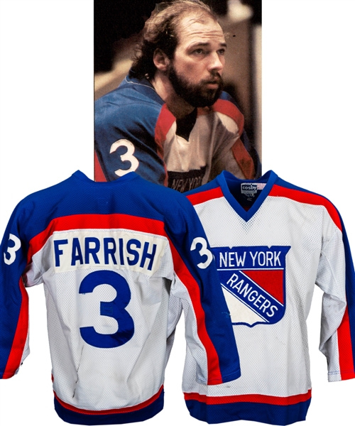 Dave Farrishs 1978-79 New York Rangers Game-Worn Pre-Season Jersey - Short-Lived Style (The Barry Meisel Collection) 
