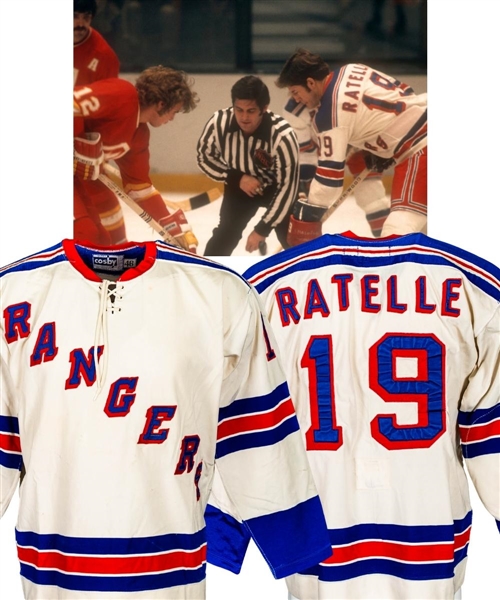 Jean Ratelles 1974-75 New York Rangers Game-Worn Jersey with LOA - Photo-Matched! (Barry Meisel Collection)