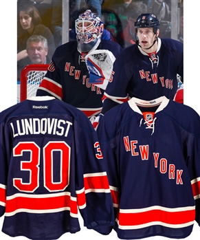 Henrik Lundqvists 2011-12 New York Rangers "Heritage" Game-Worn Jersey with LOA - Photo-Matched! (The Barry Meisel Collection)