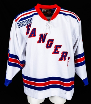 Mathieu Schneiders 1999-2000 New York Rangers "Last Home Game of the Millennium" Game-Worn Jersey with LOA - Schneider Scored Last Goal of Millennium at MSG! (The Barry Meisel Collection)