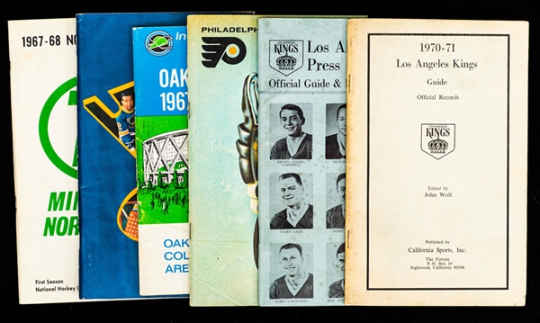 1967-68 NHL Expansion Teams Media Guides (5 - Kings, Blues, Flyers, North Stars & Seals) Plus 1970-71 Los Angeles Kings Media Guide