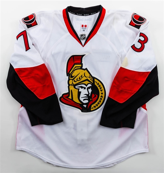Guillaume Latendresse’s 2012-13 Ottawa Senators Game-Worn Playoffs Jersey with Team COA – Photo-Matched!