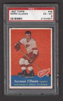 1957-58 Topps Hockey Card #46 HOFer Norm Ullman Rookie - Graded PSA 6