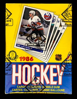 1985-86 O-Pee-Chee Hockey Wax Box (48 Unopened Packs) - BBCE Certified (Tape Intact) - Mario Lemieux Rookie Card Year!