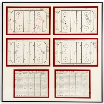 1972 Canada-Russia Series Game 2 Official Score & Stats Sheets Framed Displays (2)
