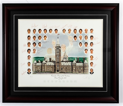 1972 Canada-Russia Series "Canadas Team of the Century" Team-Signed Limited-Edition Framed Lithograph #40/40 PE with LOA (29 1/2" x 34 1/2")