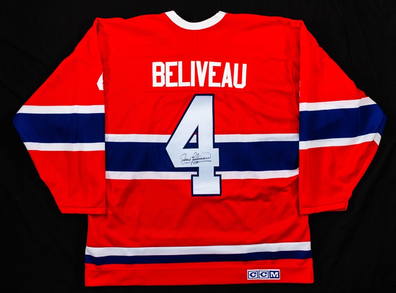 Jean Beliveau Signed Montreal Canadiens CCM Vintage Series Captain’s Jersey