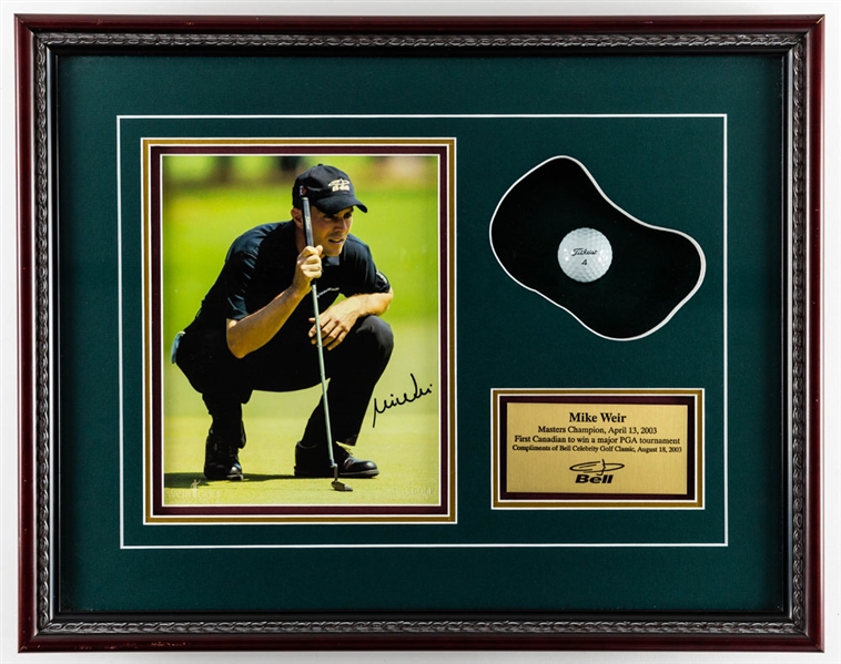 Mike Weir 2003 Masters Champion Signed Shadow Box Display with COA (21 ¾” x 17 ¼”)