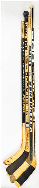 Buffalo Sabres Game-Used Stick Collection of 4 with Housley, Andreychuk, Gare and Foligno 
