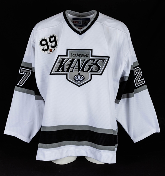 Jaroslav Bednars 2002-03 Los Angeles Kings Game-Issued Retro Jersey with LOA - "99" Patch from L.A. Kings Gretzky Jersey Retirement Game