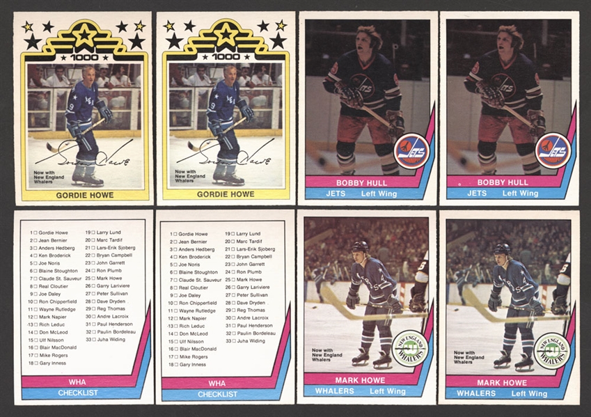 1977-78 O-Pee-Chee Hockey WHA Complete/Near Complete 66-Card High Grade Sets (5)