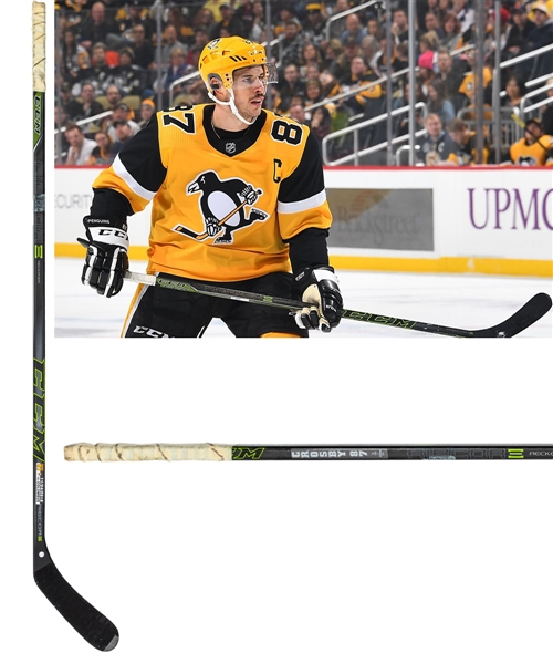 Sidney Crosbys November 24th 2018 Pittsburgh Penguins CCM Ribcore Reckoner Game-Used Stick with COA - 2-Point Game! - 100-Point Season!