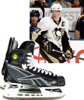 Sidney Crosbys 2008-09 Pittsburgh Penguins Reebok 9K Game-Used Skates with COA - Stanley Cup Championship Season! - Photo-Matched!