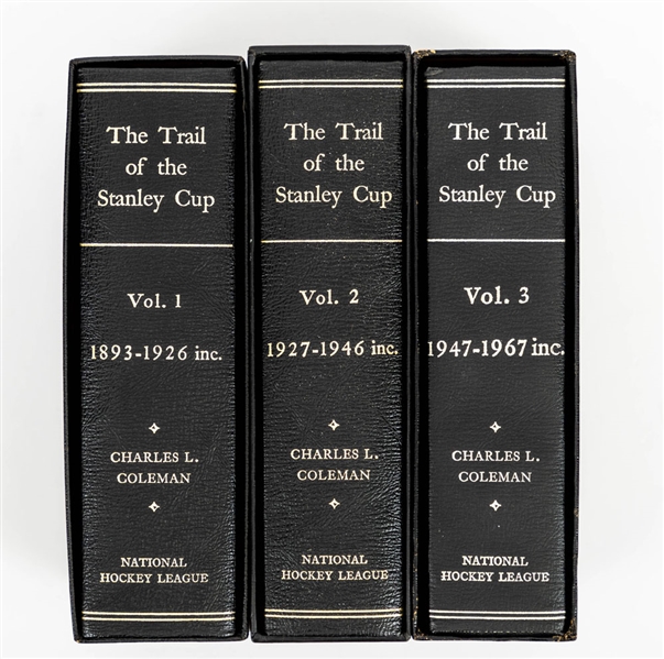 Clarence "Hap" Days "The Trail of the Stanley Cup" Leather-Bound Three-Volume Book Set