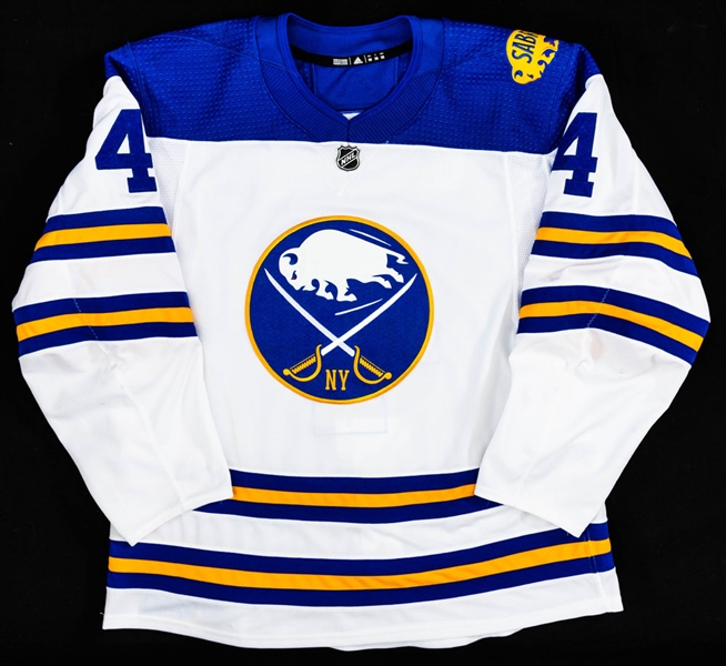 Josh Gorges’ 2017-18 Buffalo Sabres Game-Worn Third Jersey with Team COA - Photo-Matched!