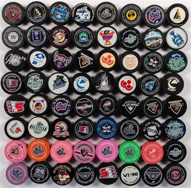 Western Canadian Hockey League/Western Hockey League Puck Collection of 375+