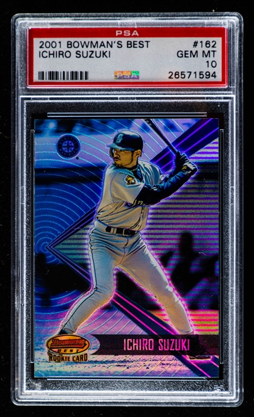 2001 Bowman’s Best Baseball Card #162 Ichiro Suzuki Rookie (1312/2999) – Graded PSA GEM MT 10 