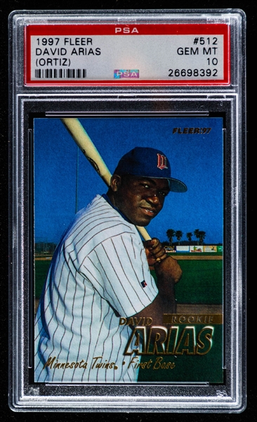 1997 Fleer Baseball Card #512 David Ortiz Rookie – Graded PSA GEM MT 10 