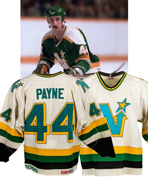 Steve Payne’s Mid-1980s Minnesota North Stars Game-Worn Jersey – Team Repairs! 